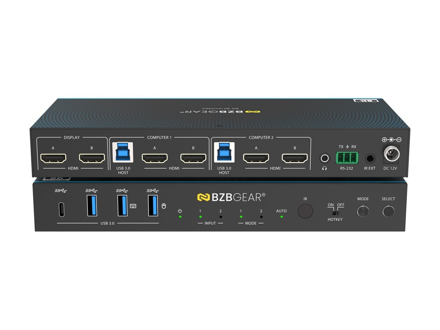 BZBGEAR 8K UHD HDMI 2.1 2x1 KVM Switch USB 3.0/Hotkey/IR BG-8K-KVM22A