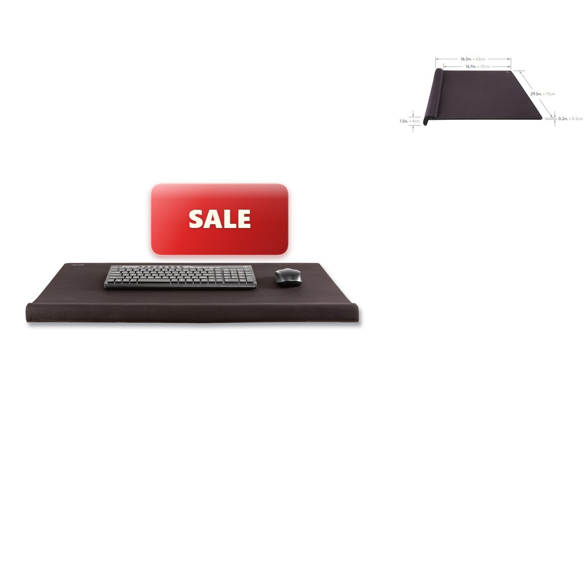 Allsop Ergoedge 32191 Deskpad with Wrist Rest Mousing Surface, Large, Black
