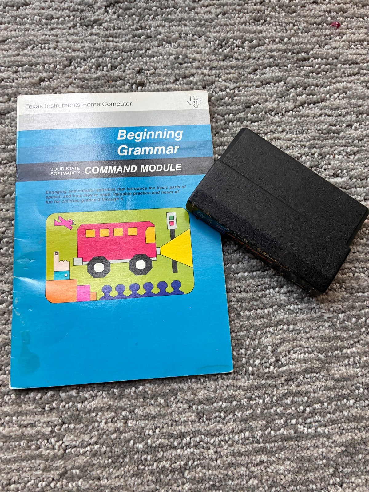 TI-99/4a Beginning Grammar Cartridge and Manual Tested & Working