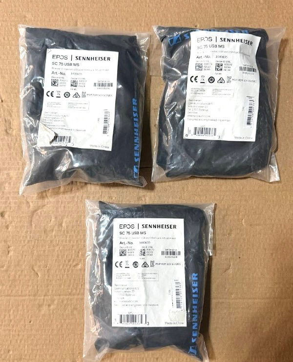 Lot of 3 EPOS Headset SC 75 USB MS Headset