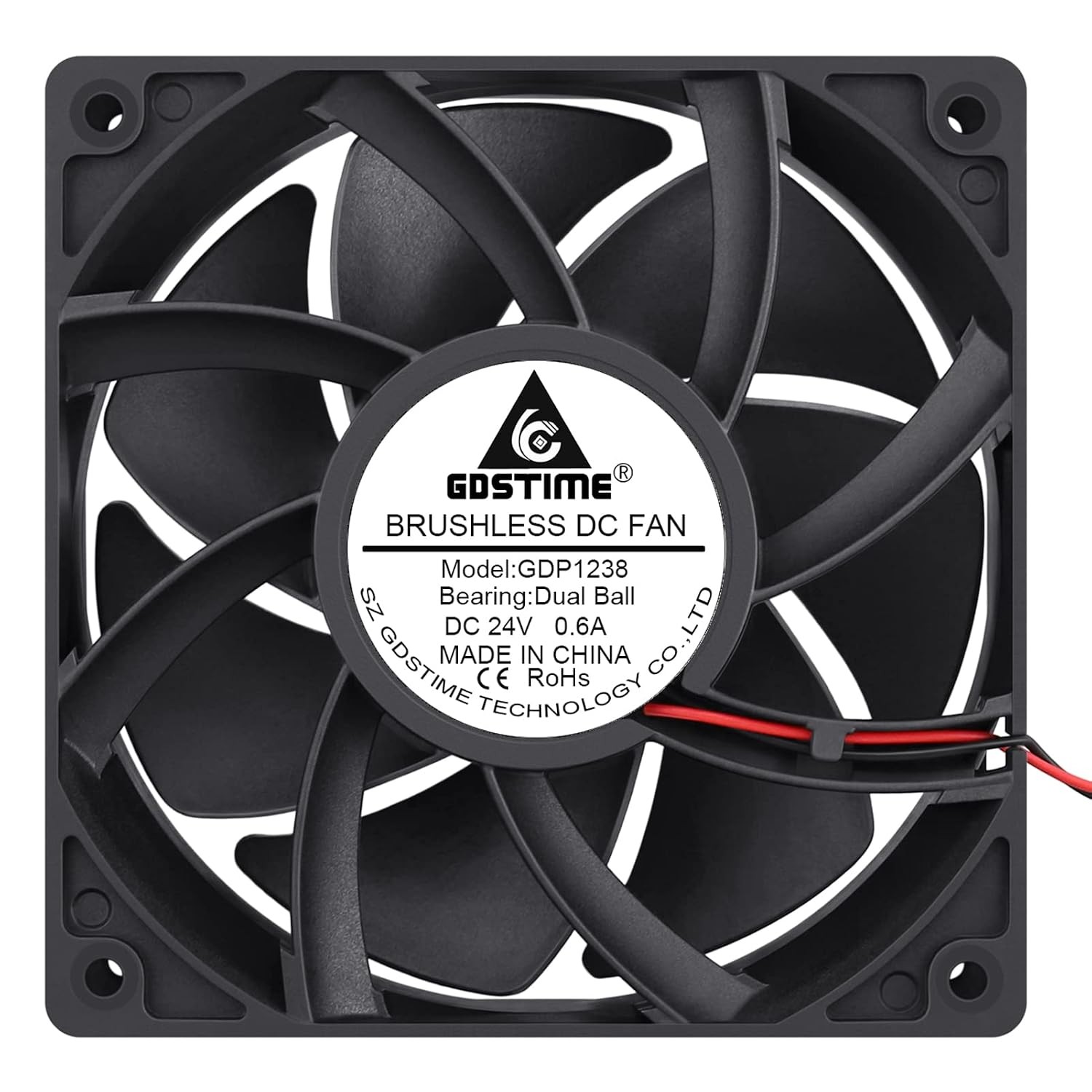 120mm 24V Brushless DC Industrial Case Cooling Fan 38mm 2Pin 120mm DC Fan 24V