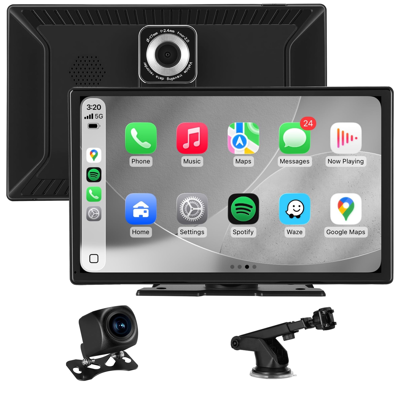 9'' Wireless CarPlay Screen for Car, Apple Car Play & Android Auto Car Stereo...
