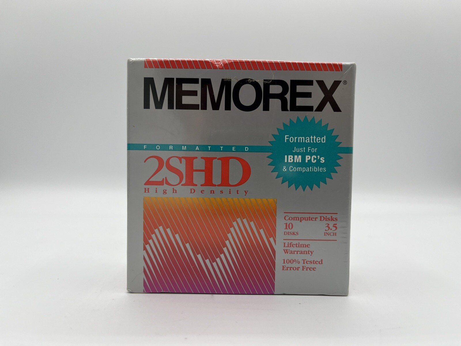 1993 MEMOREX 2SHD HIGH DENSITY 3.5" Floppy Disk Pack of 10 Factory Sealed