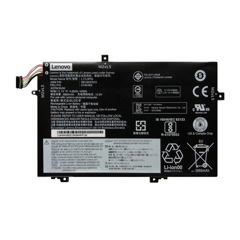 OEM Genuine L17L3P52 01AV463 Battery for Lenovo ThinkPad L480 L580 L17C3P52 45WH