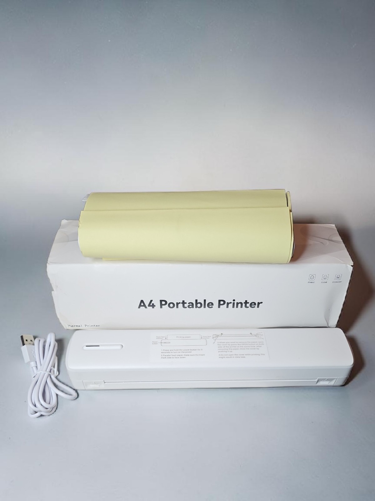 Byteup C80 A4 Portable Bluetooth Thermal Printer Wireless White Open Box