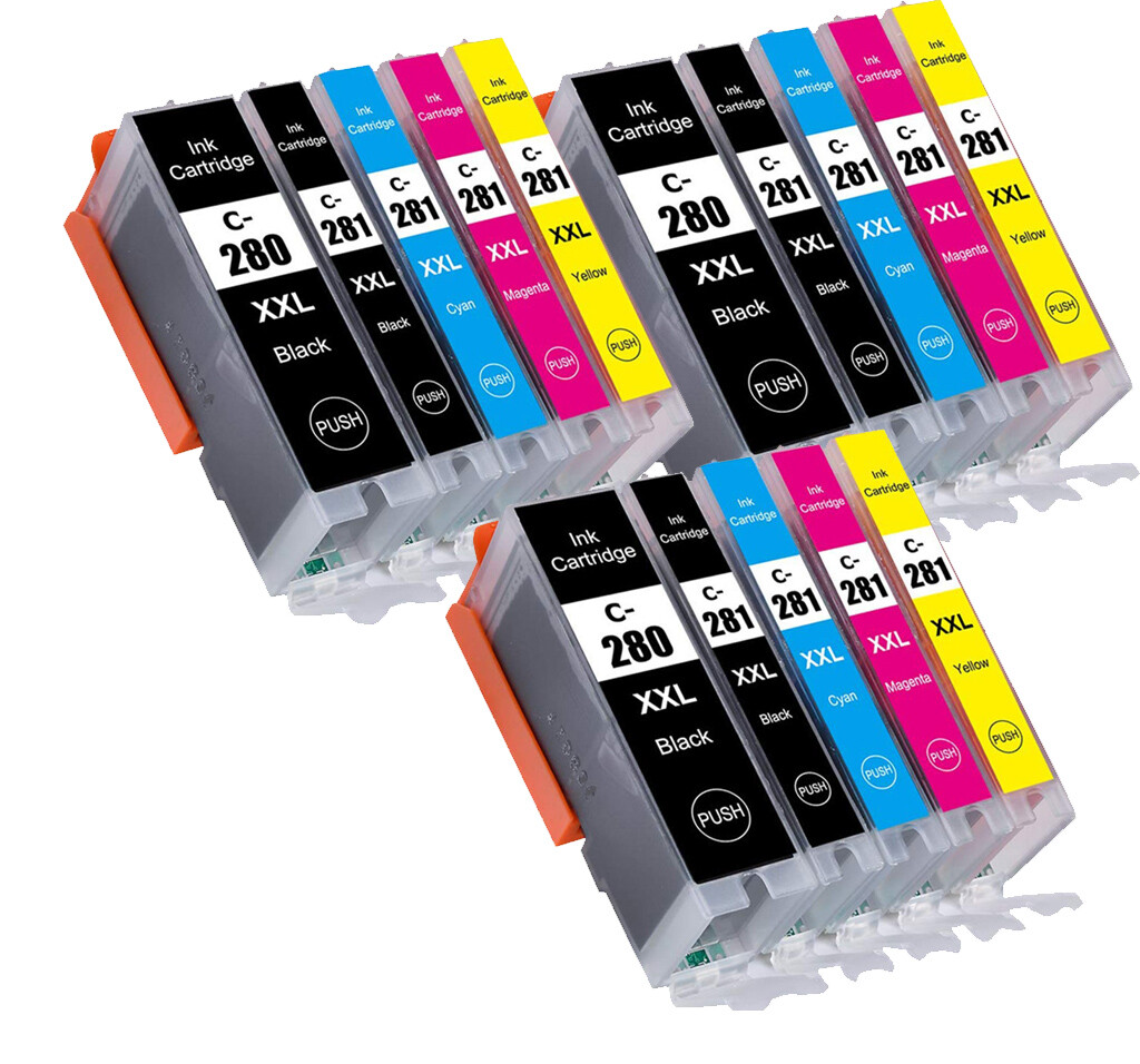 15PK XXL Ink Cartridges for PGI-280 CLI-281 Canon Pixma TR8520 TS6320 TR8620