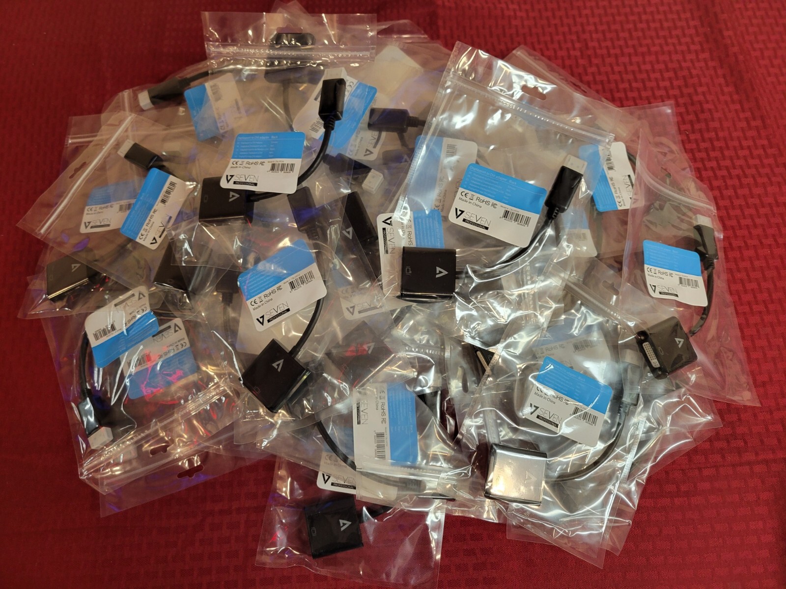 LOT OF 100 NEW SEALED V7 #CBLDPDVI DISPLAYPORT TO DVI ADAPTER CABLES
