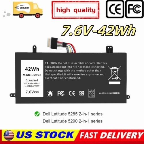 J0PGR Battery for Dell Latitude 12 5285 5290 2-in-1 Series JOPGR 0J0PGR FTH6F