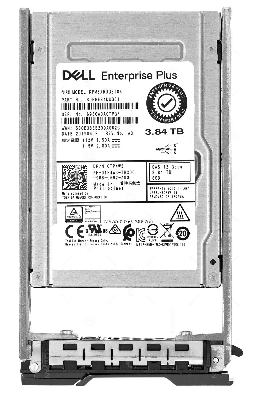 NEW TP4W3-CML 0TP4W3 DELL SSD 3.84TB SAS 12G 2.5" SFF FOR DELL COMPELLENT SC5020