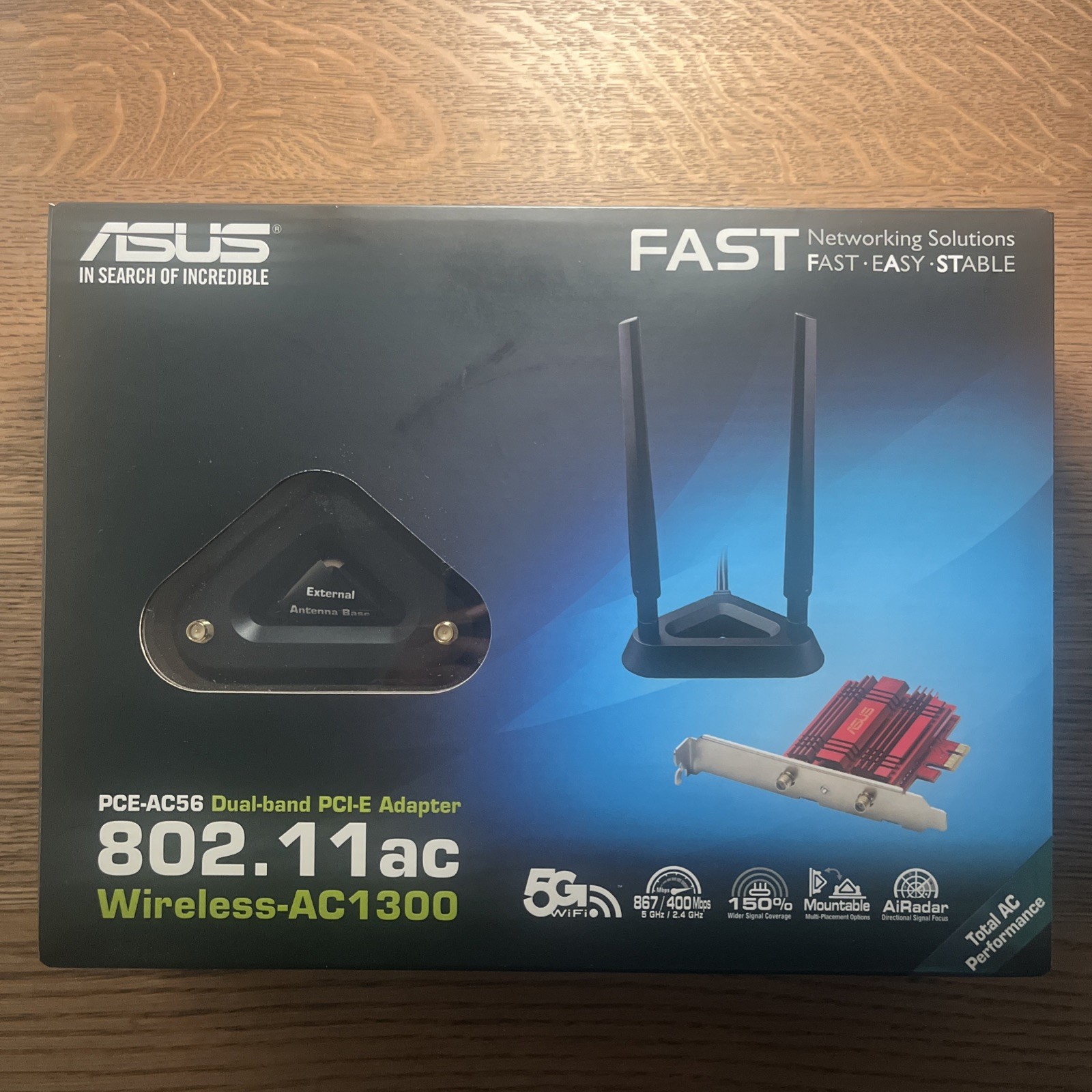 ASUS PCE-AC56 Dual Band PCI-E  WIFI Adapter 802.11AC AC1300 (Used)