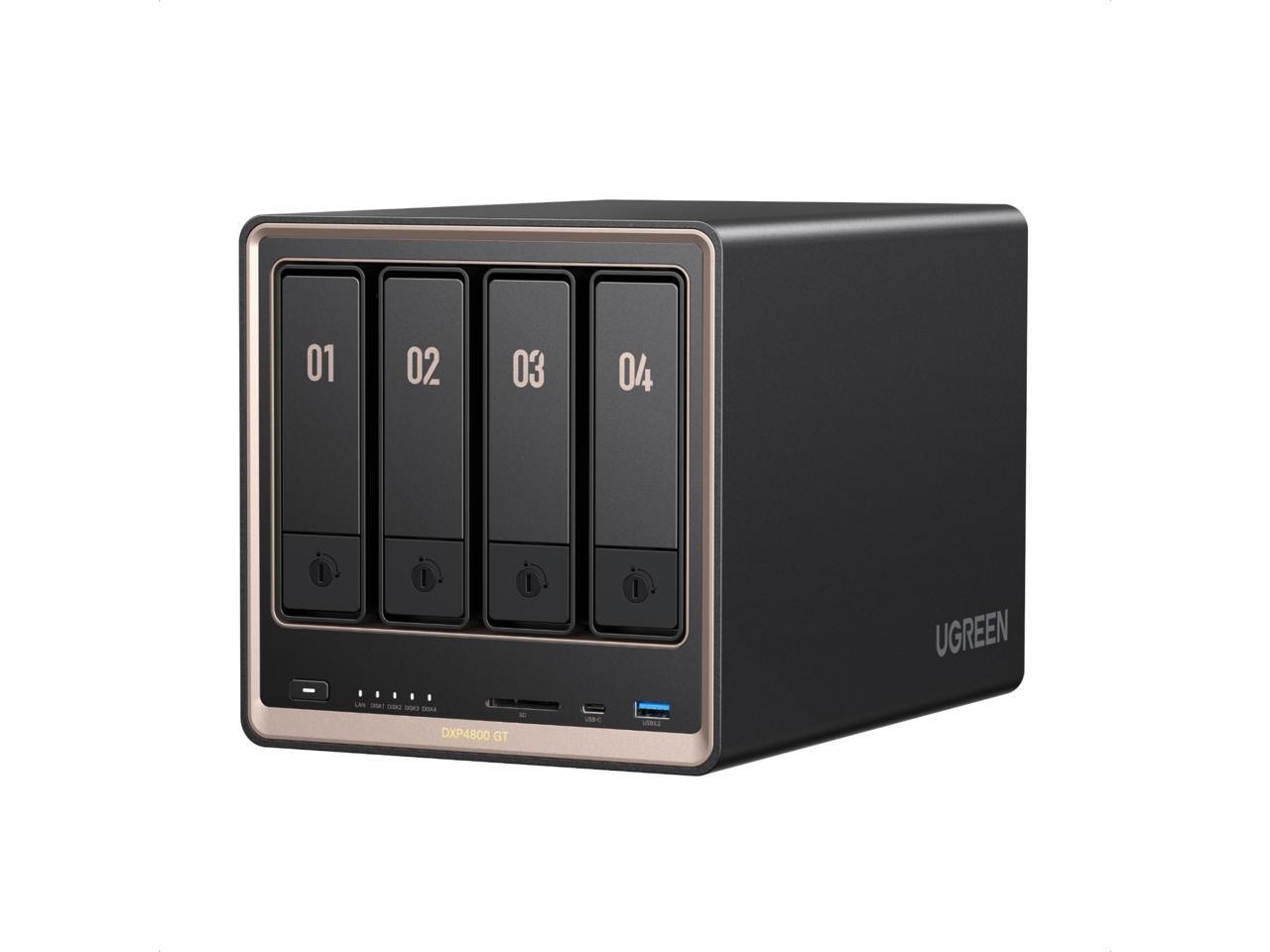 UGREEN NASync DXP4800 GT 4-bay NAS, AMD Ryzen Embedded R2514, Dual 10GbE GbE LAN