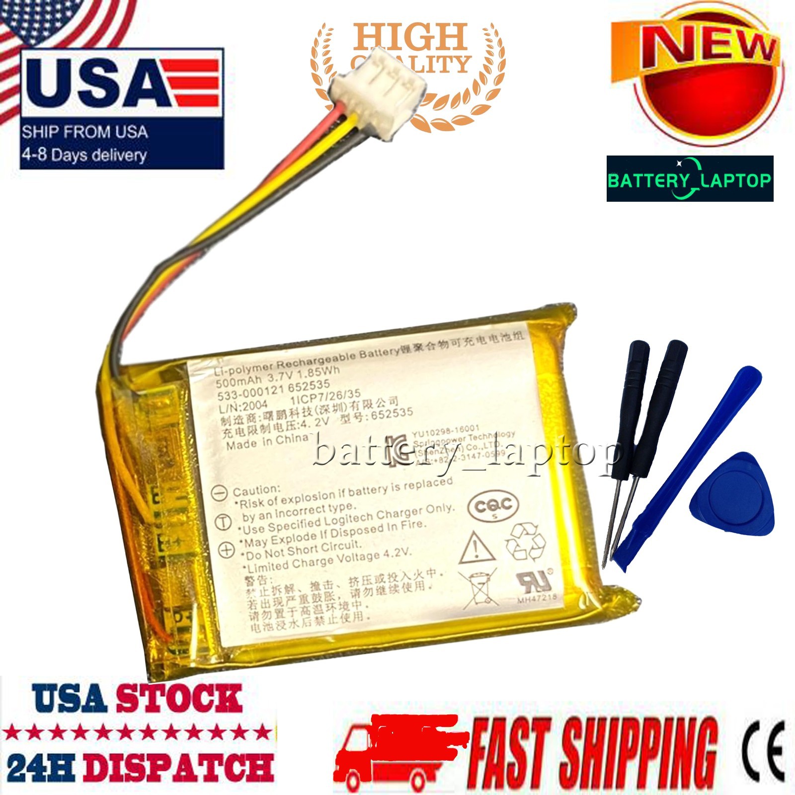 Battery For Logitech 533-000120 533-000121 AHB303450 L N 1412 Battery MX Master 