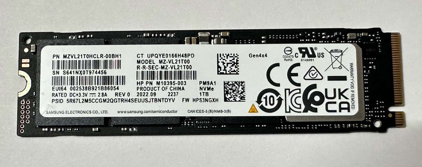 Samsung PM9A1 1TB M.2 2280 NVMe SSD (MZ-VL21T0B)