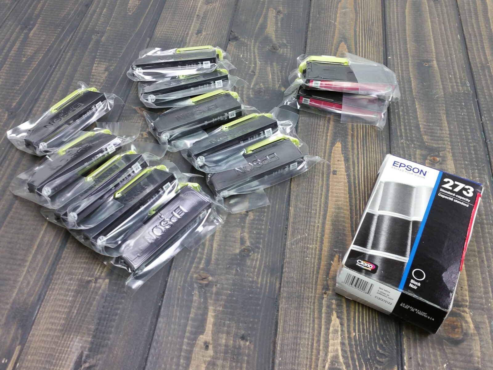 LOT of 11 Black PBK Genuine Epson 273 & 2 Magenta Ink Cartridges Black LOT of 13
