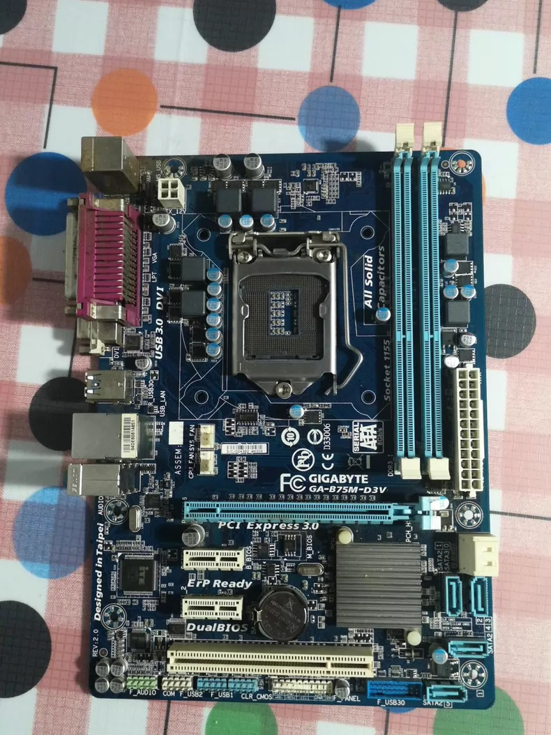 for GIGABYTE GA-B75M-D3V REV 1.1 Motherboard LGA1155 DDR3 USB3.0 mATX I/O Shield