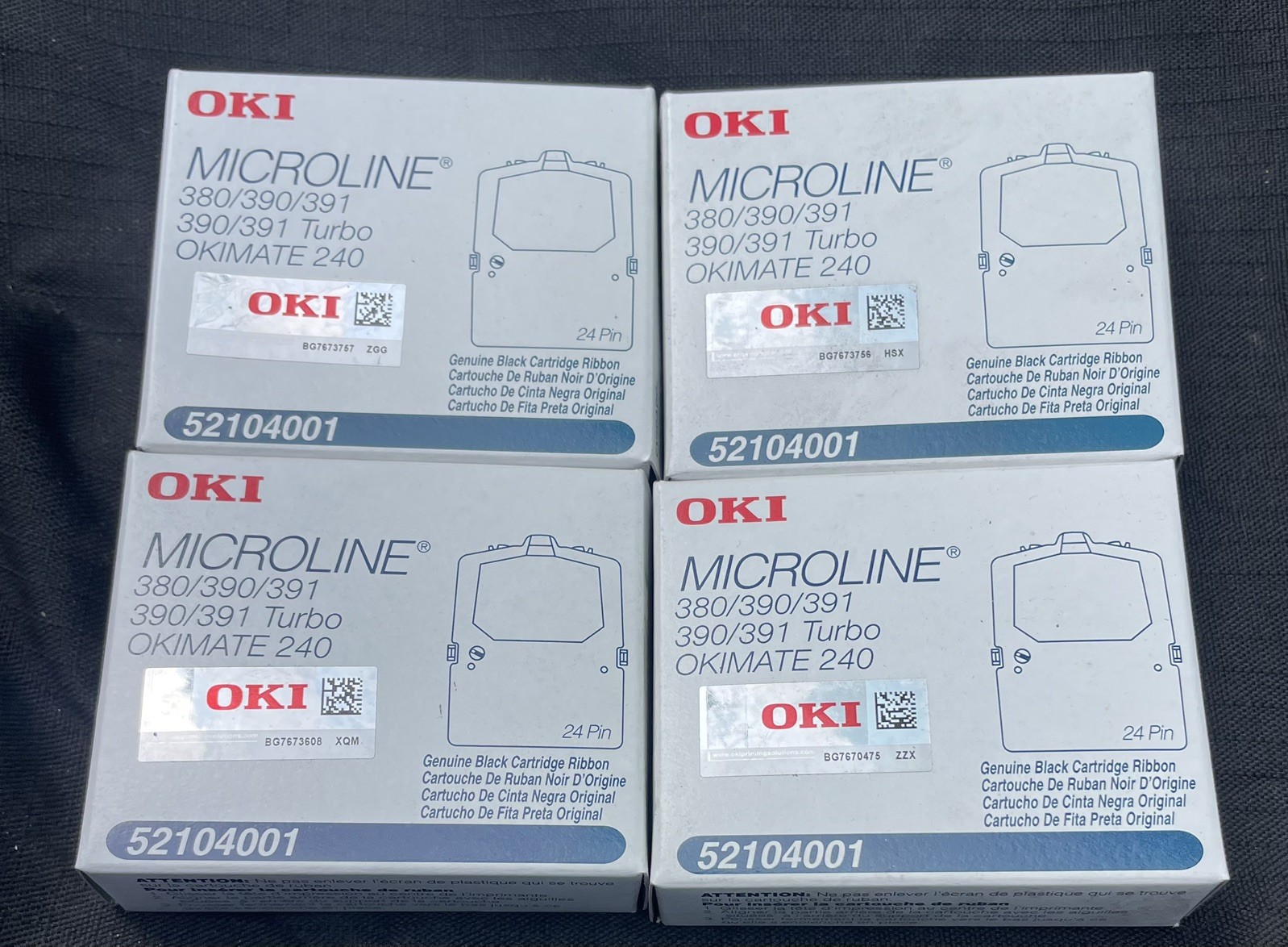 OKI Microline Black Ribbon Cartridge 52104001 for 380/390/391/OKIMATE 240 - new