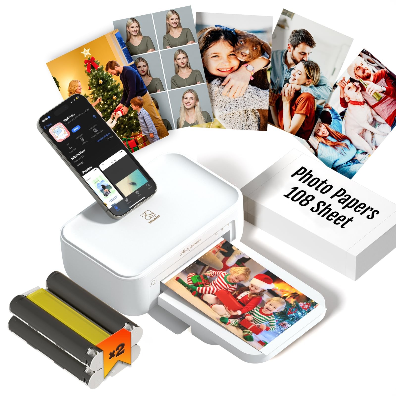 iDPRT 4x6 Photo Printer, CP4100 Printer for iPhone & medium, White