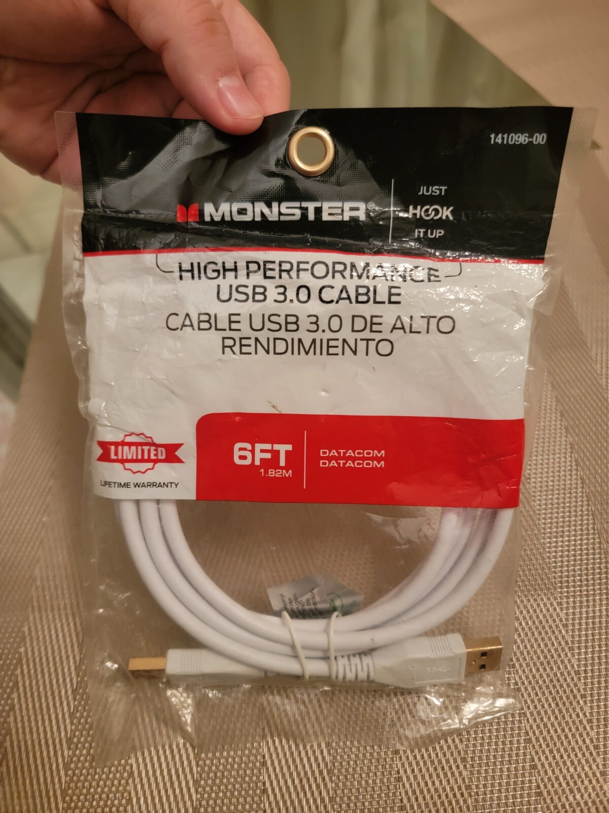 Monster 6FT 1.82M High Performance USB 3.0 Datacom Cable (White)