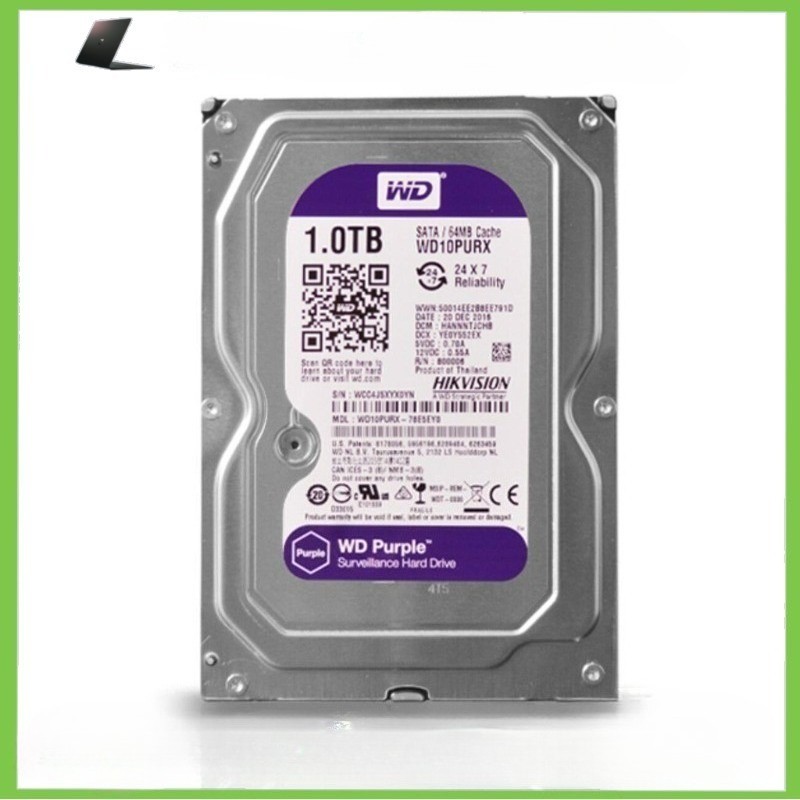 Western Digital Purple 1TB WD10PURX 3.5" Hard Drive Surveillance Security DVR