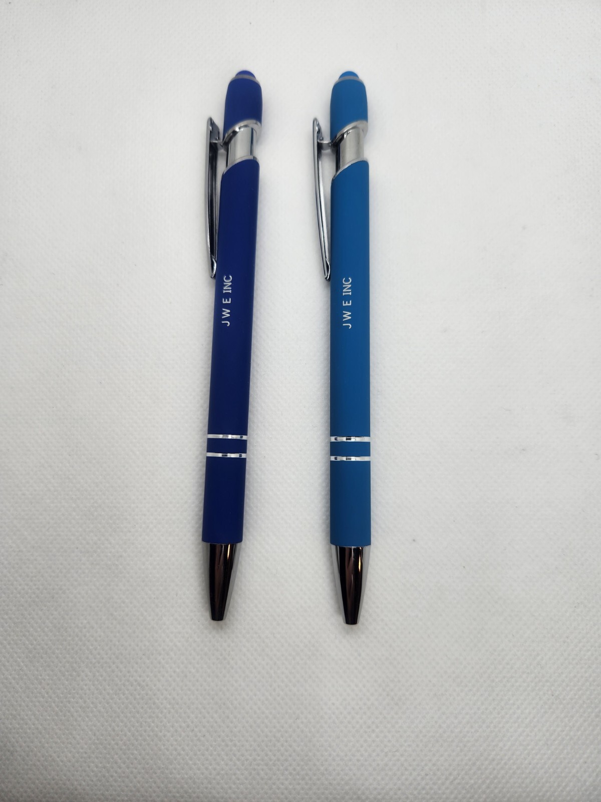 Stylus-pen; 2 Bright Alpha Soft Touch, Metal Stylus, Ballpoint Pen, by JWE Inc. 