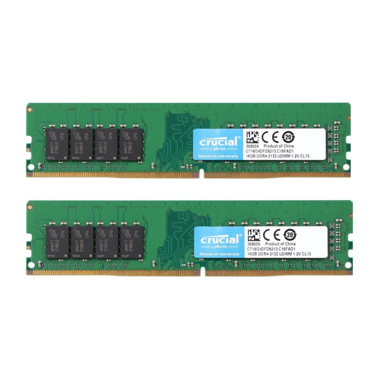 New Crucial 32GB (2X16GB) DDR4 2133MHz PC4-17000 UDIMM Memory Ram CT16G4DFD8213