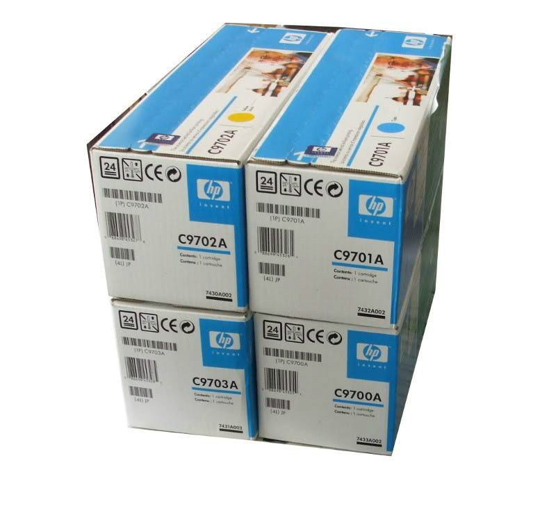 Set of 4 New In Box Genuine  HP C9700A C9701A C9702A C9703A Laser Cartridges