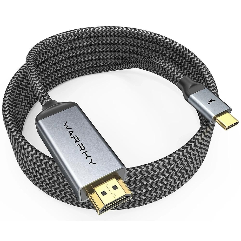 Warrky USB C to HDMI Cable 15FT for Home Office 4K@60Hz High-Speed 15FT, Grey