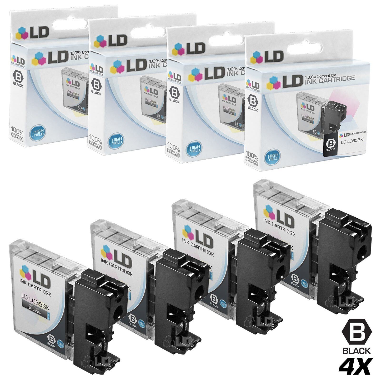 LD Comp Brother LC-65 LC65 4pk HY Black MFC 5890CN 5895CW 6490CW 6890CDW