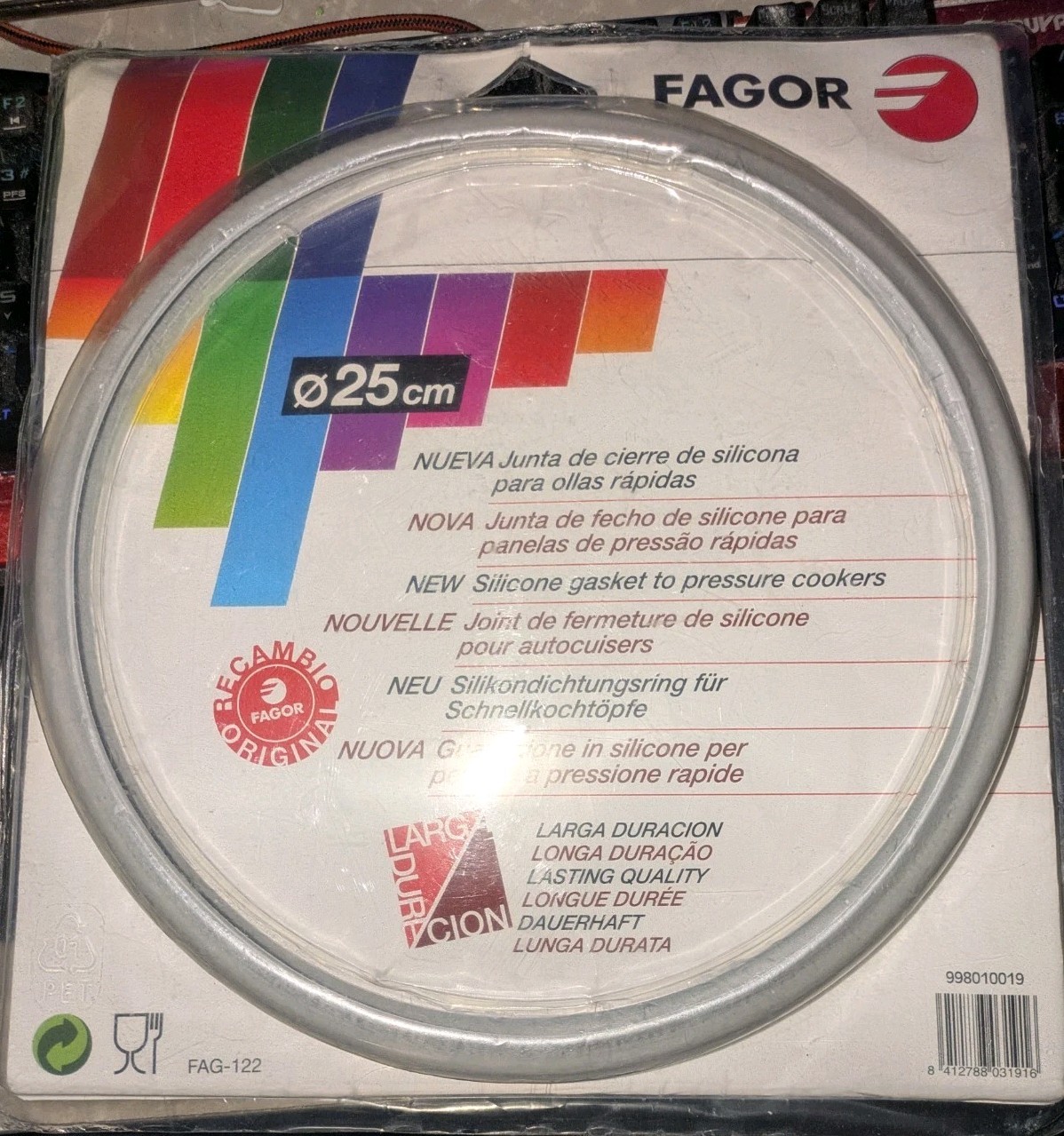 Fagor Pressure Cooker Silicone Gasket 25 Cm 9.84in Replacement Seal Gray