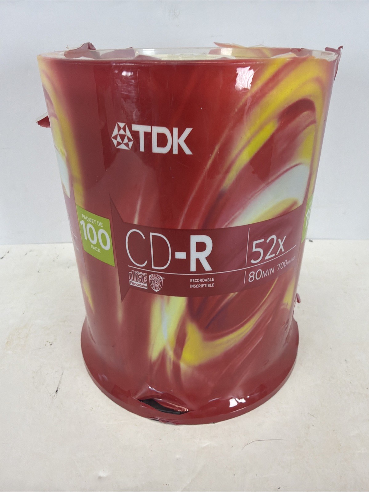 TDK CD-R DISC Spindle 100 pack 700 mb 52x 80 min -
