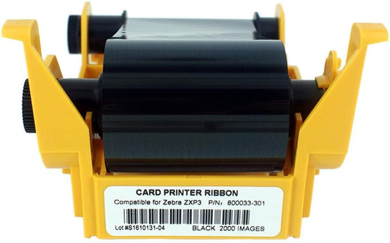 800033-301 Black Monochrome Resin Ribbon for Zebra ZXP3 Card Printer 2000 Prints