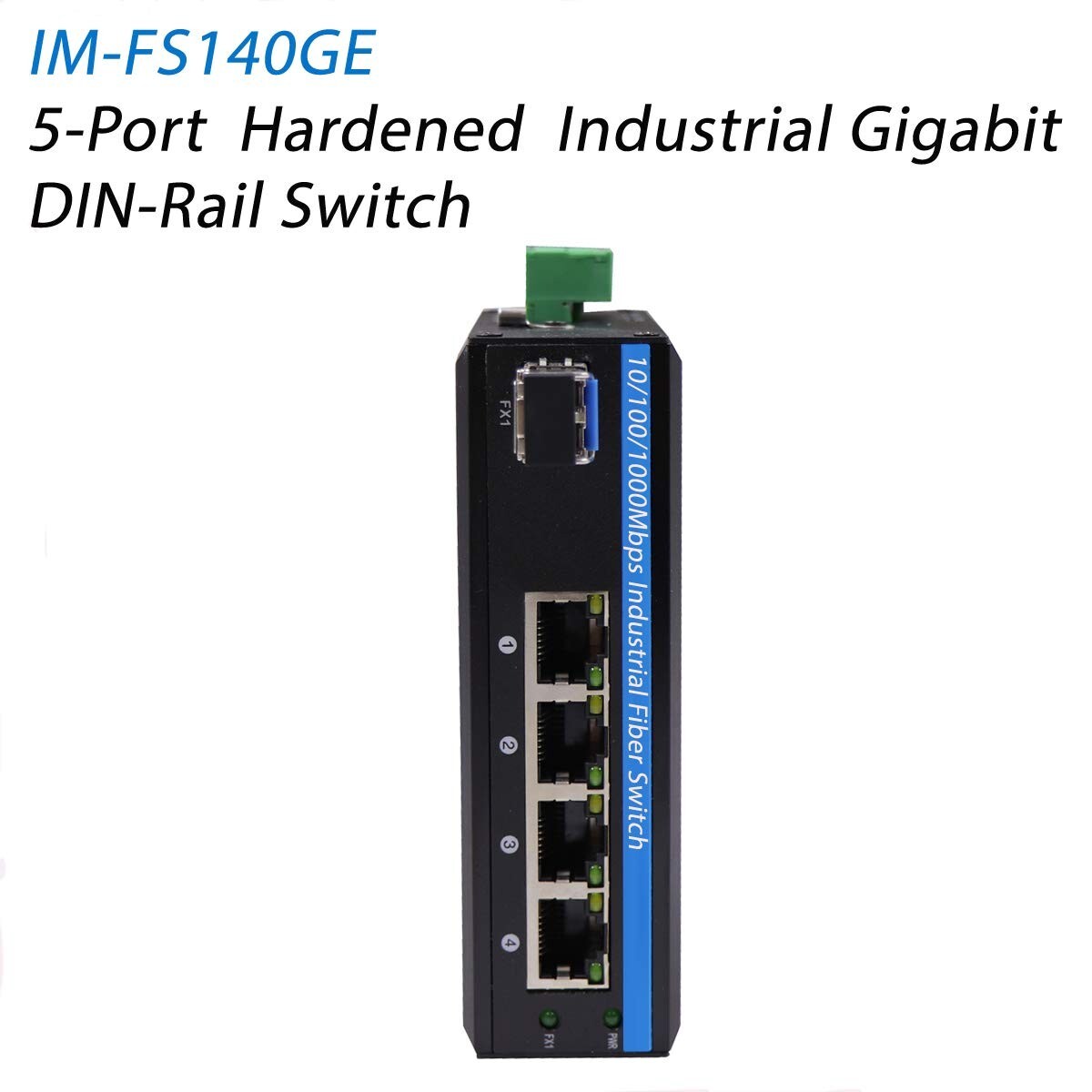 OLYCOM Harsh Outdoor 5-Port Gigabit Ethernet Fiber Converter Industrial DIN-Rail