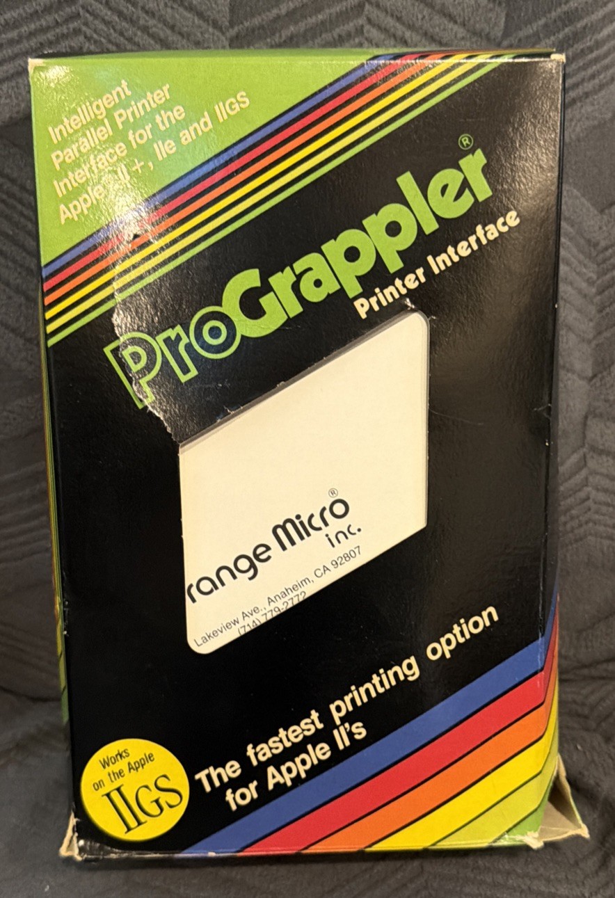 Apple II - Orange Micro -parallel Grappler Printer Interface Card - w/Manual Ope