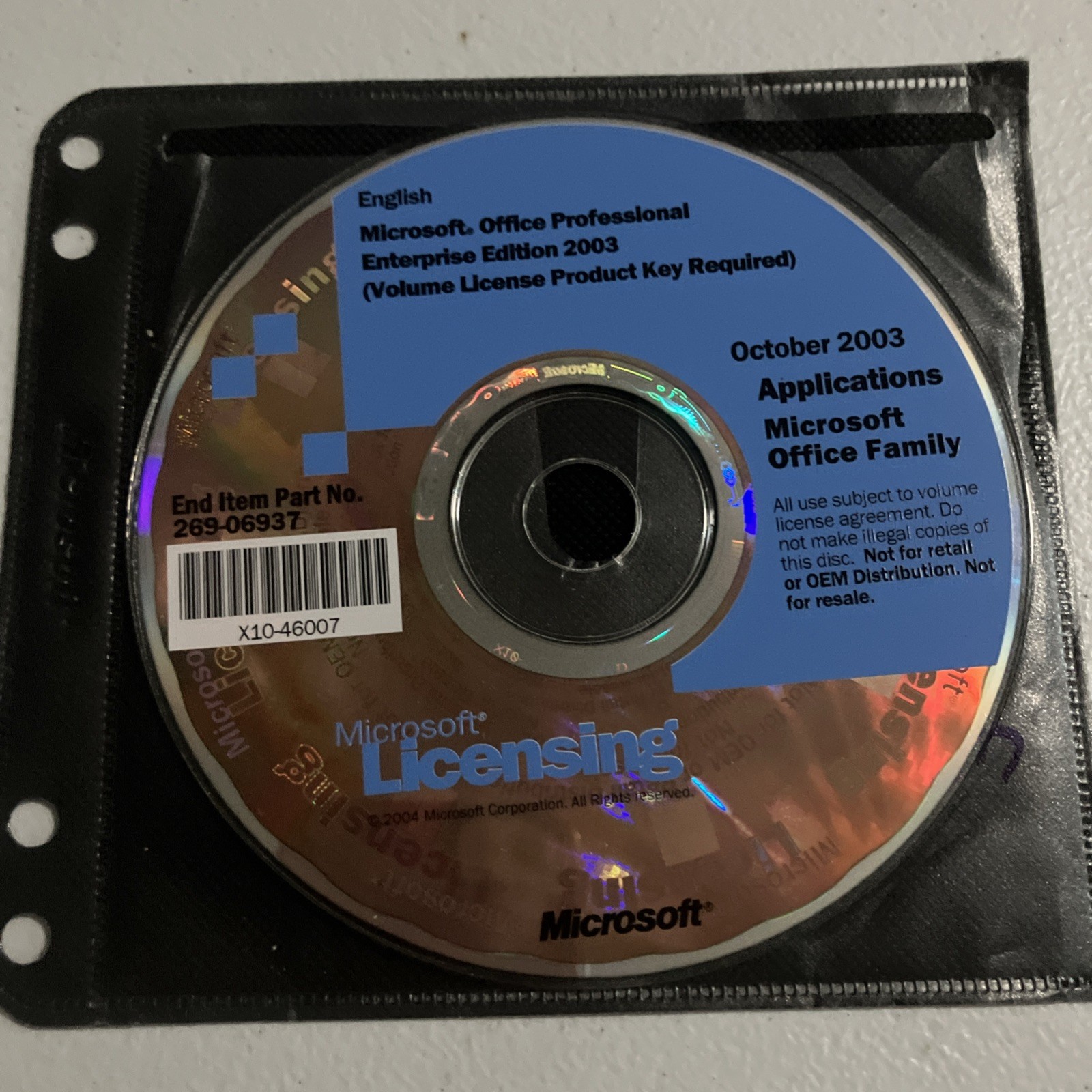 Microsoft Office Professional Enterprise Edition 2003  Applications With Key