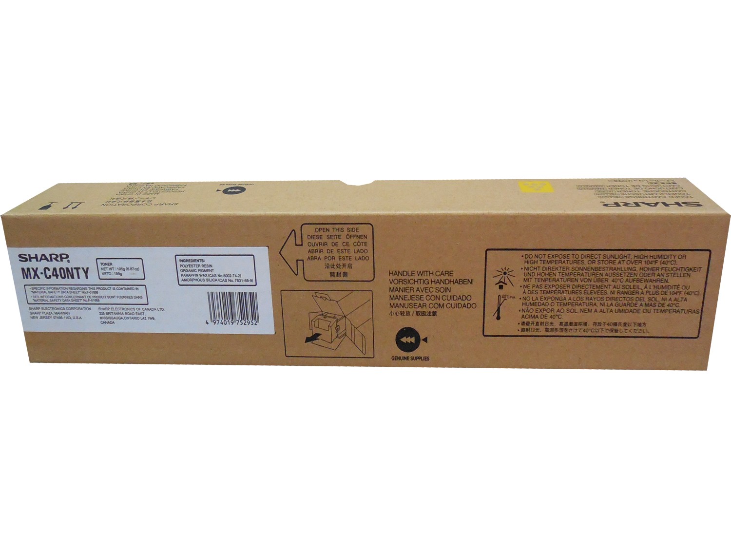 Genuine OEM Sharp MX-C40NTY Yellow Toner MXC311 MXC312 MXC400P MXC401 MXC402SC