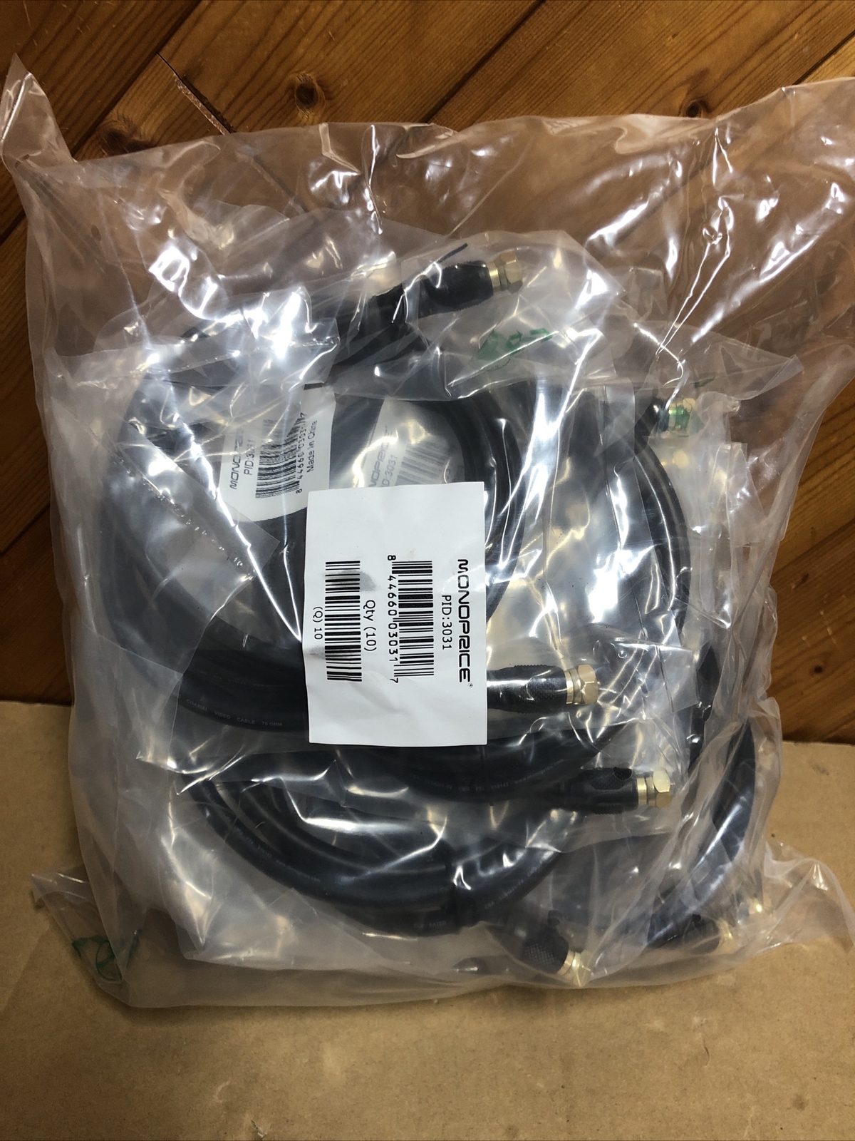 Lot Of 10 Monoprice 6ft RG6 (18AWG) 75Ohm, Quad Shield, CL2 Coaxial Cable
