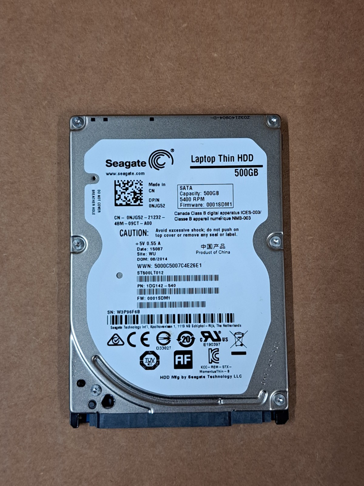 Seagate Momentus Thin 500 GB,Internal,5400 RPM,2.5" (ST500LT012) Hard Drive