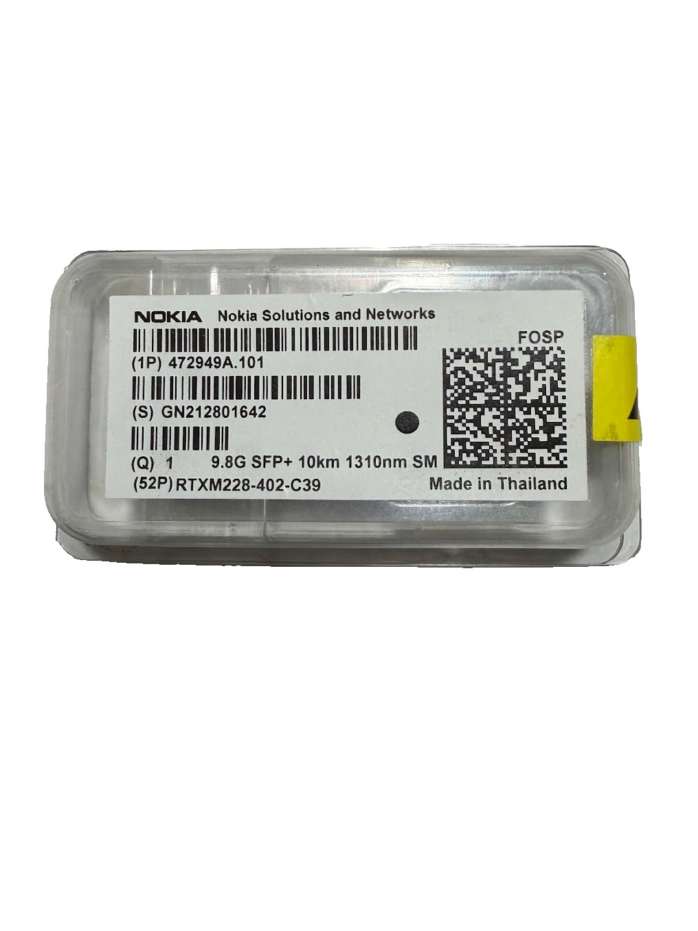 Nokia FOSP 472949A.101 9.8G SFP+ 10km 1310nm SMF Transceiver RTXM228-402