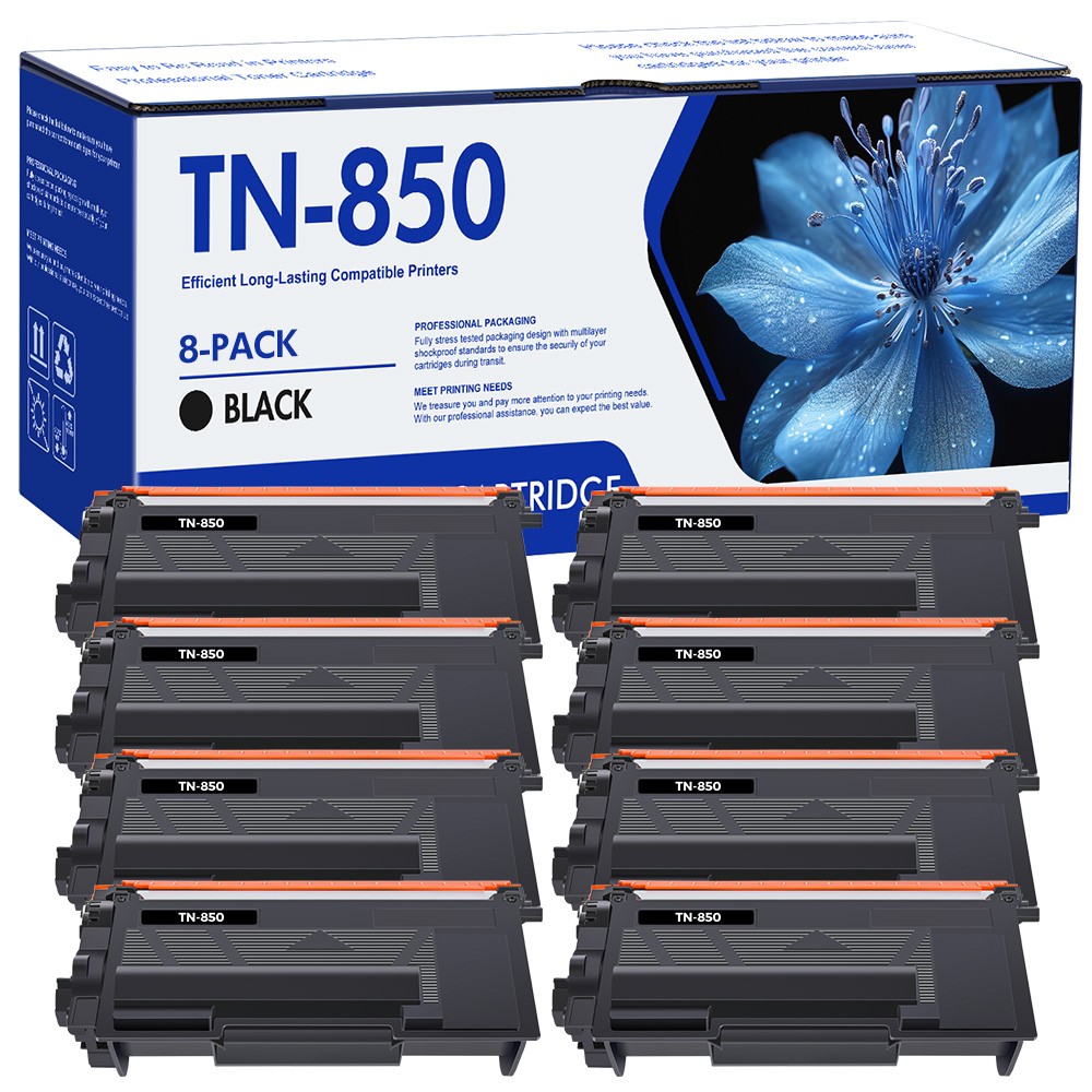 8x Compatible with Brother TN850 Black Toner Cartridge High Yield 8k MFC L5700DW