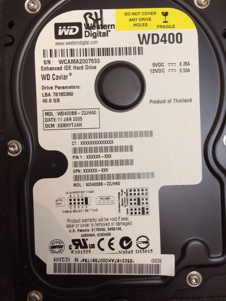 WESTERN DIGITAL WD400BB-22JHA0 40GB IDE PCB BOARD ONLY (2060-001292-000)