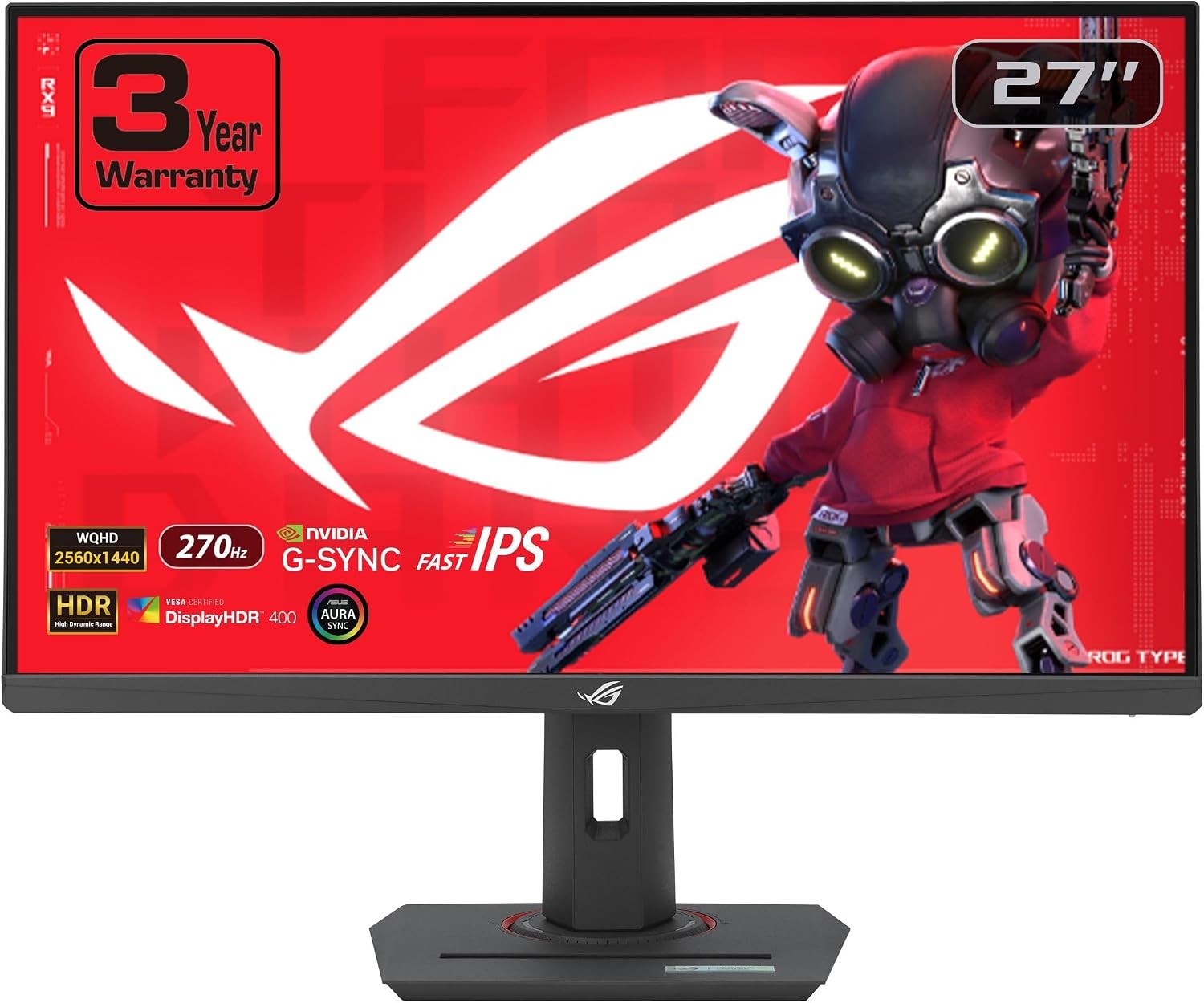 ASUS 27" 270 Hz Fast IPS QHD Gaming Monitor FreeSync Premium & G-Sync Compatible