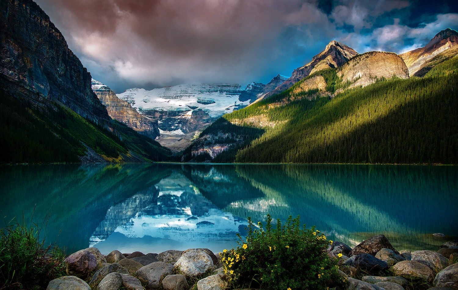 Landscape photography nature lake mountains forest Custom Gaming Mat Desk