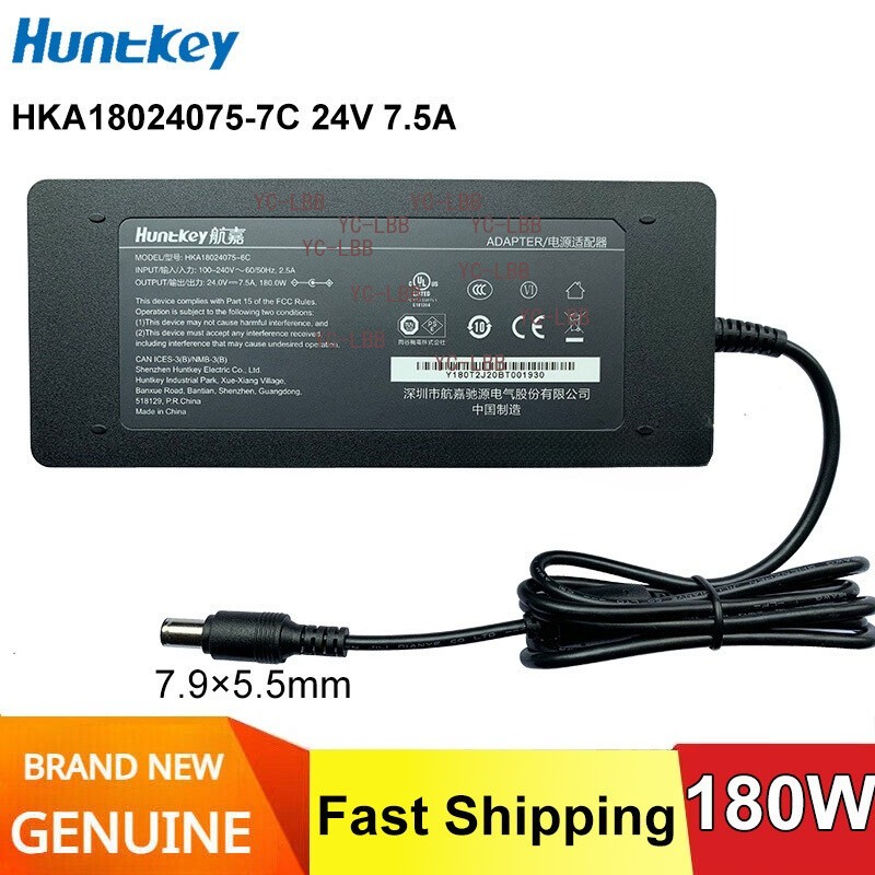 Original huntkey HKA18024075-7C 180W 7.9×5.5mm AC Adapter Power Supply Charger