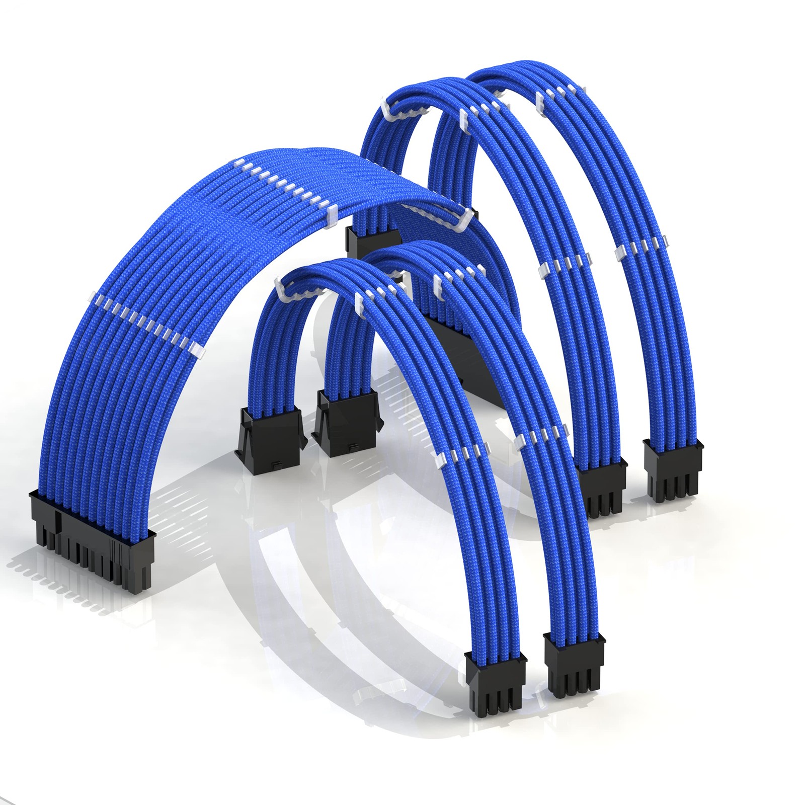 LINKUP  AVA 30cm PSU Cable Extension Sleeved Custom Mod GPU PC Braided w/Comb...