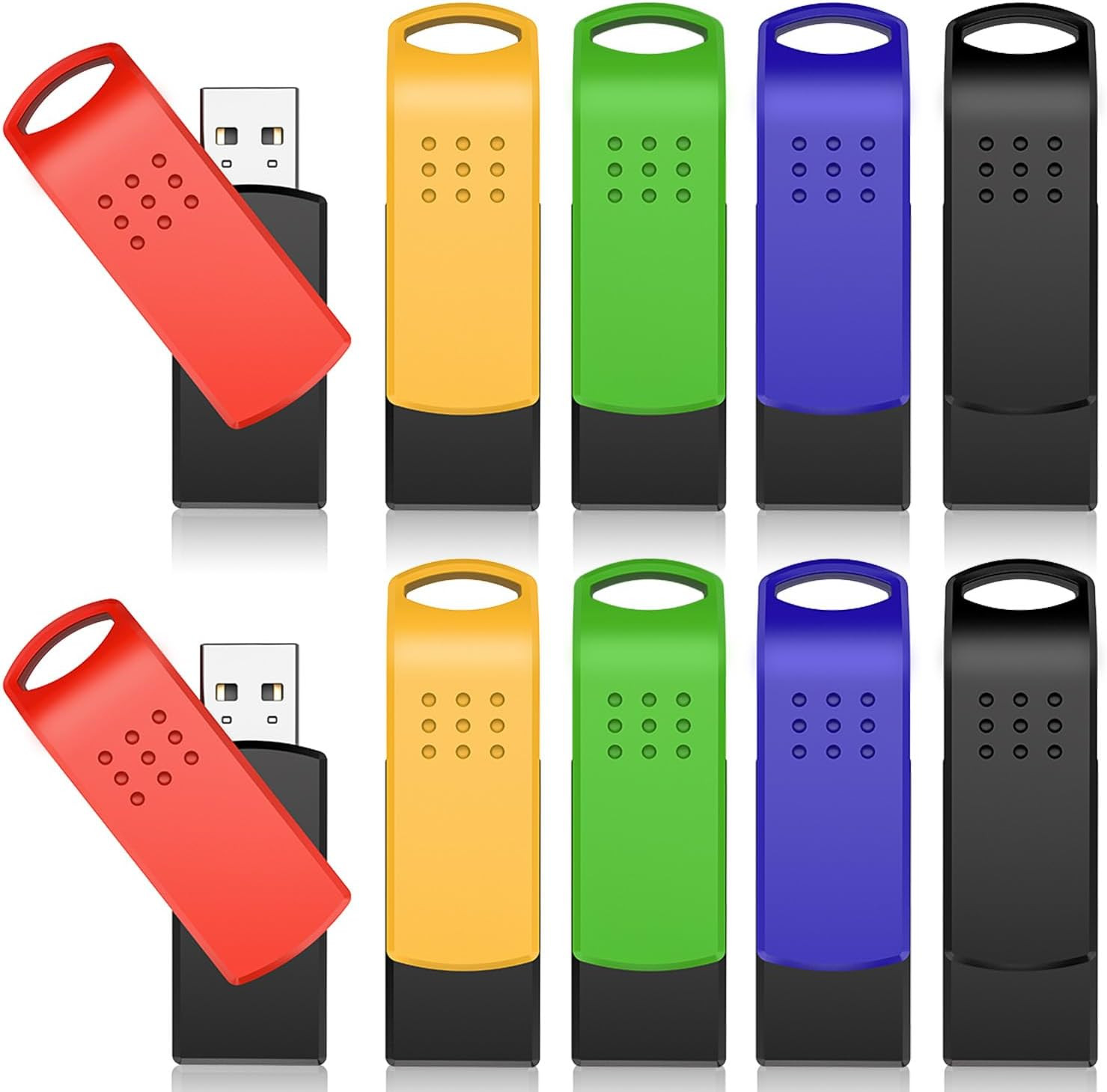 Kootion USB 2.0 8GB 16GB 32GB 64GB 128GB 10 Pack Flash Drive Memory Mixed Color