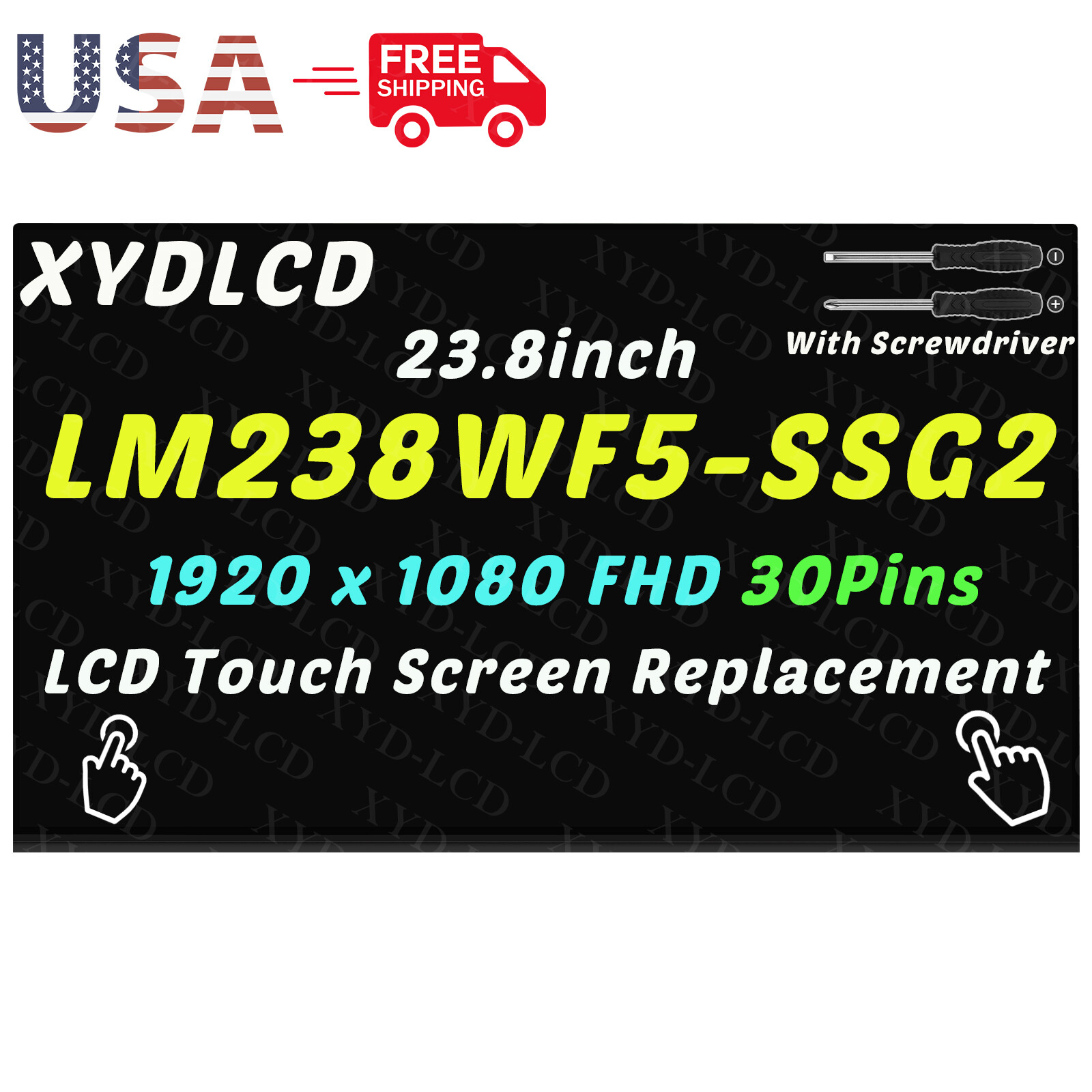 23.8" LM238WF5(SS)(G2) LCD Touch Screen Display Replacement FHD LM238WF5-SSG2 A+