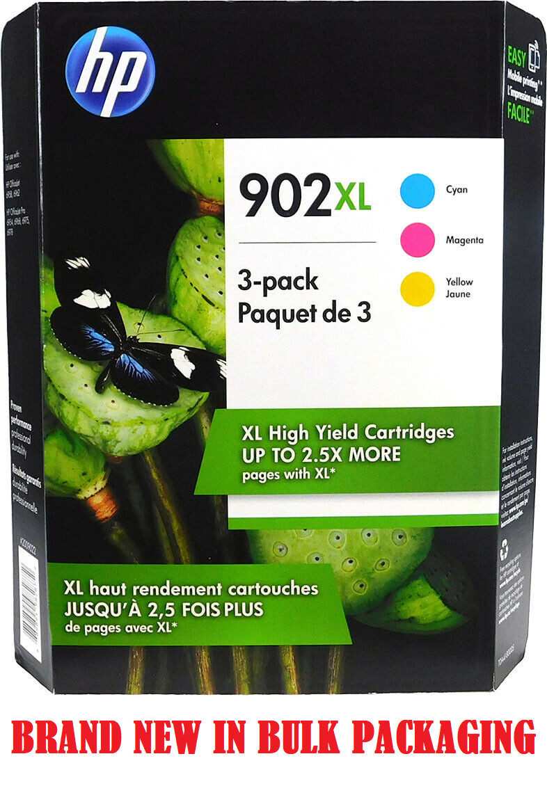 Combo 3 Pack Genuine Original HP 902 902XL Cyan Magenta Yellow Ink cartridge oem