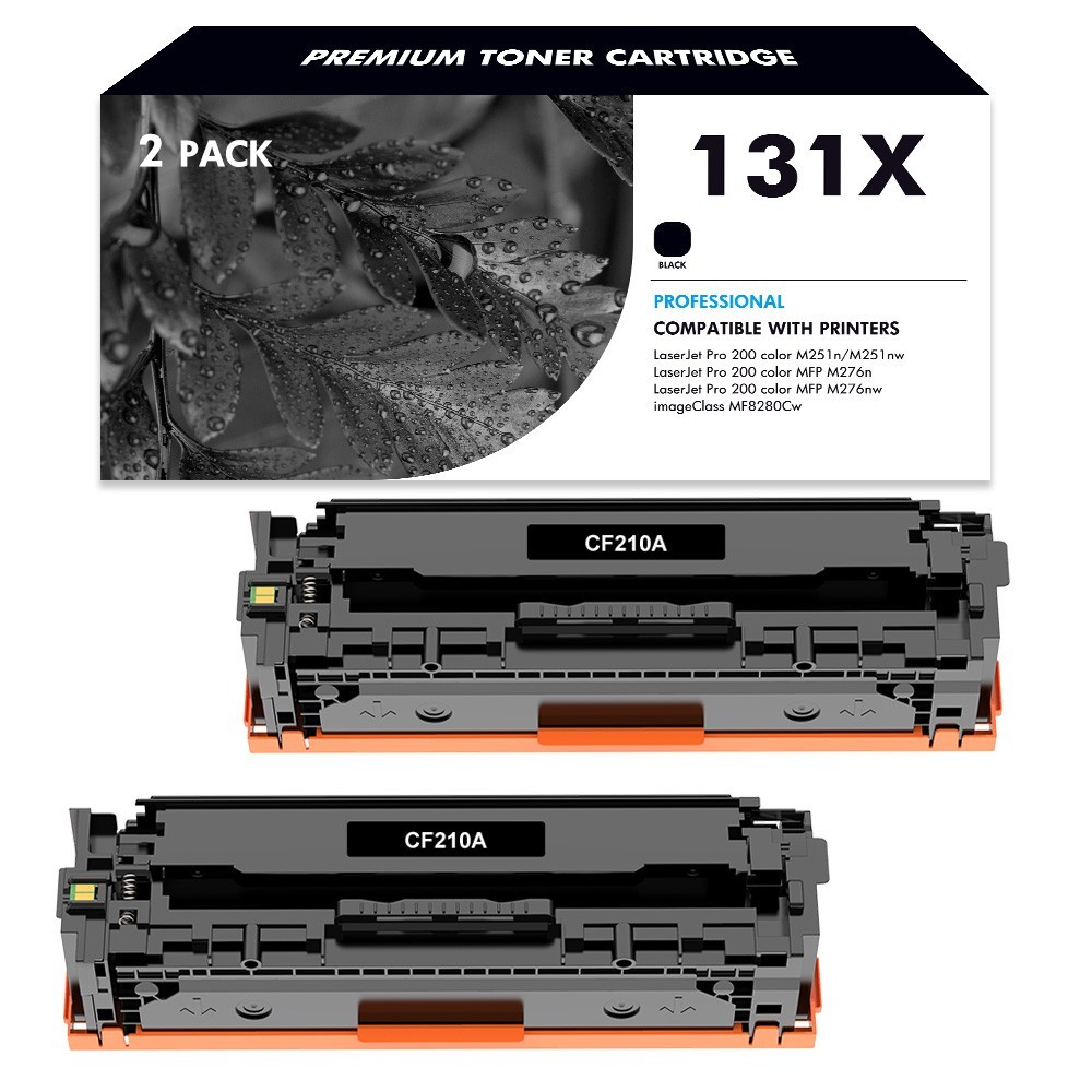 2 PK CF210A 131A Black Toner Cartridges For HP Color Laserjet Pro 200 MFP M276nw