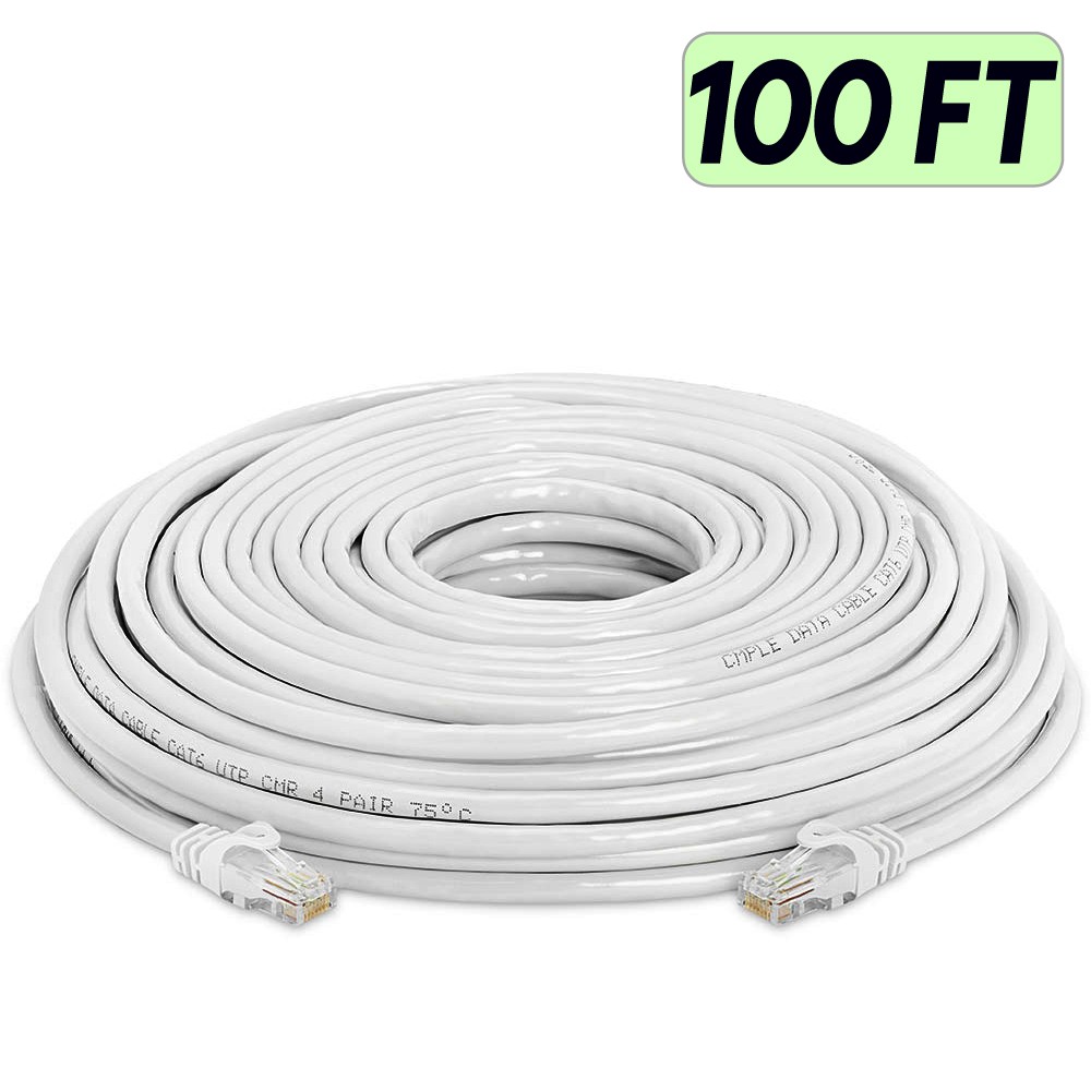 White Cat6 Cable Ethernet Cat6 Patch Cord Internet Router Network Wire RJ45 LOT