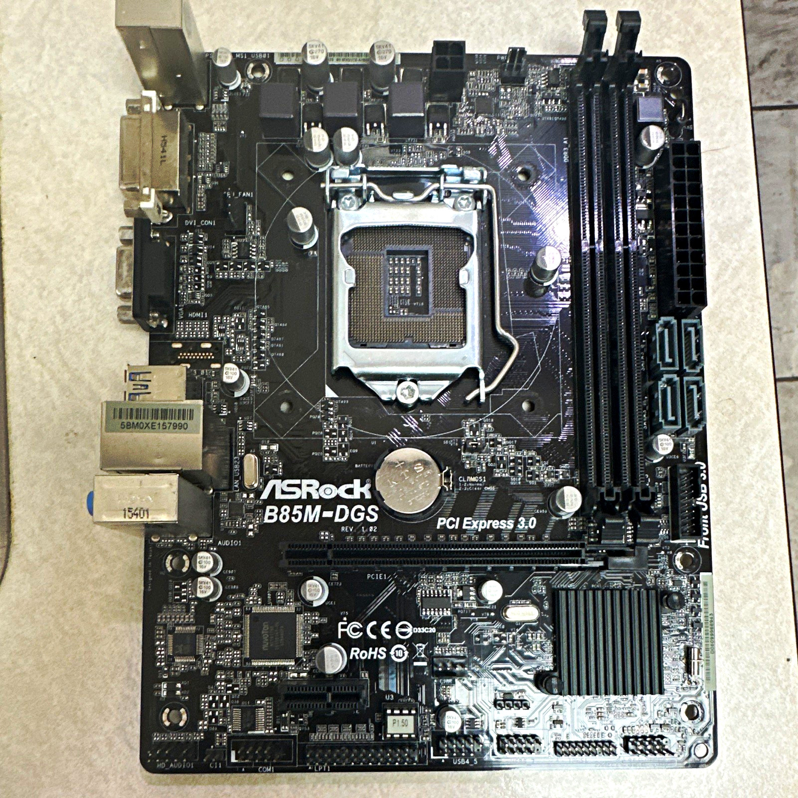 ASRock B85M-DGS MicroATX LGA1150 DDR3 2-Slot Motherboard HDMI/DVI/VGA